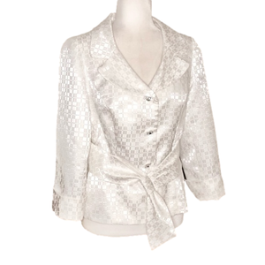 Nicolette ivory satin blazer